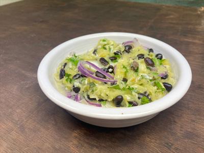 spaghetti-squash-with-black-beans-radishes-and-cilantro